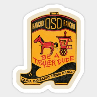 Santa Barbara's Rancho Riding Ranch Vintage Souvenir Sticker